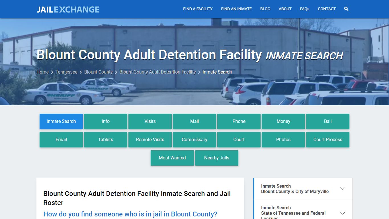 Blount County Adult Detention Facility Inmate Search - Jail Exchange
